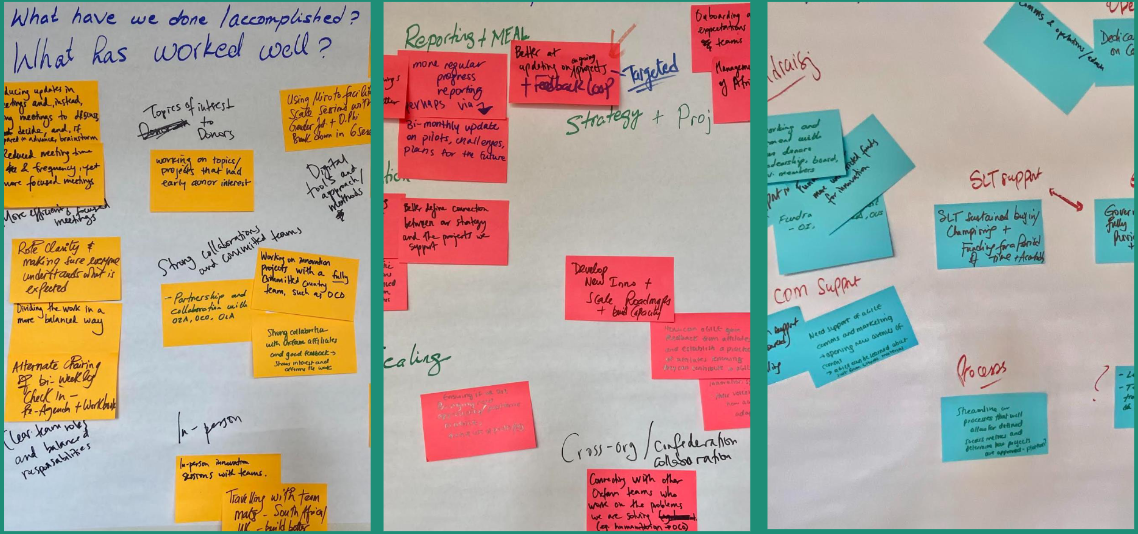 Workshop sticky notes wall